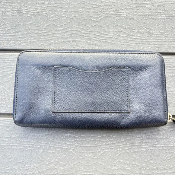 Coach Navy Leather Zip Wallet - Picture 2 of 6